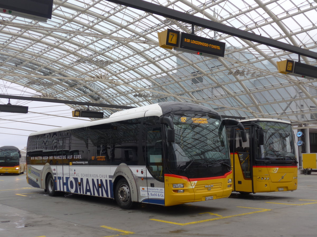 (184'783) - PostAuto Graub�nden - GR 162'988 - MAN am 16. September 2017 in Chur, Postautostation