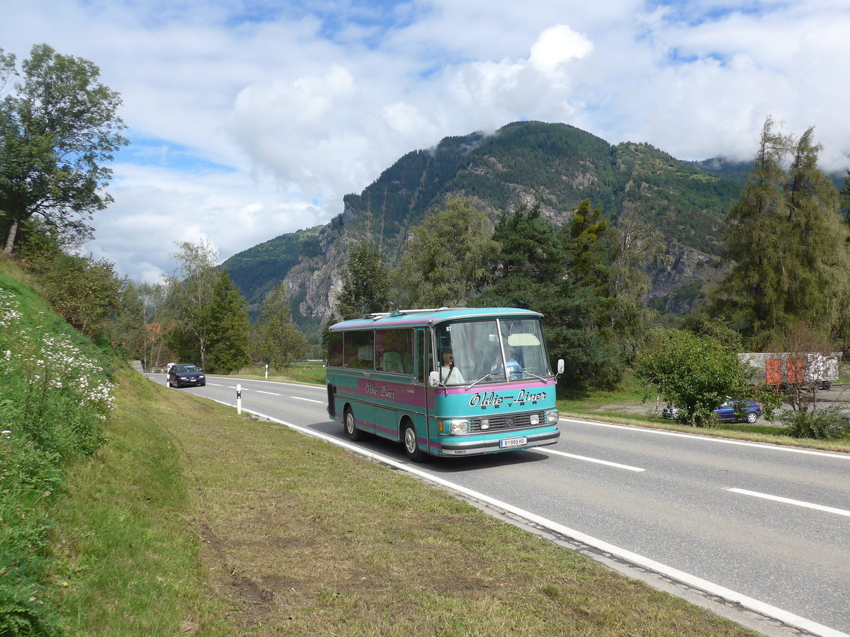 (184'847) - Aus Oesterreich: W�stner, Bezau - B 999 HO - Setra am 16. September 2017 in Cazis, B�ndner Arena