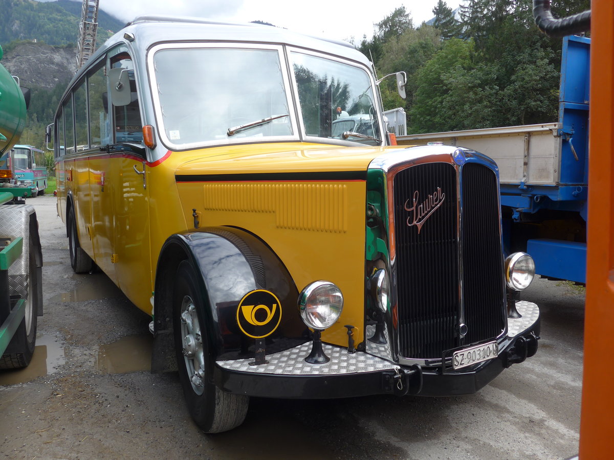 (185'025) - Kiener, Steinen - SZ 90'310 U - Saurer/Eggli (ex Marti, Luzern; ex P 23'095; ex P 2147) am 16. September 2017 in Cazis, B�ndner Arena