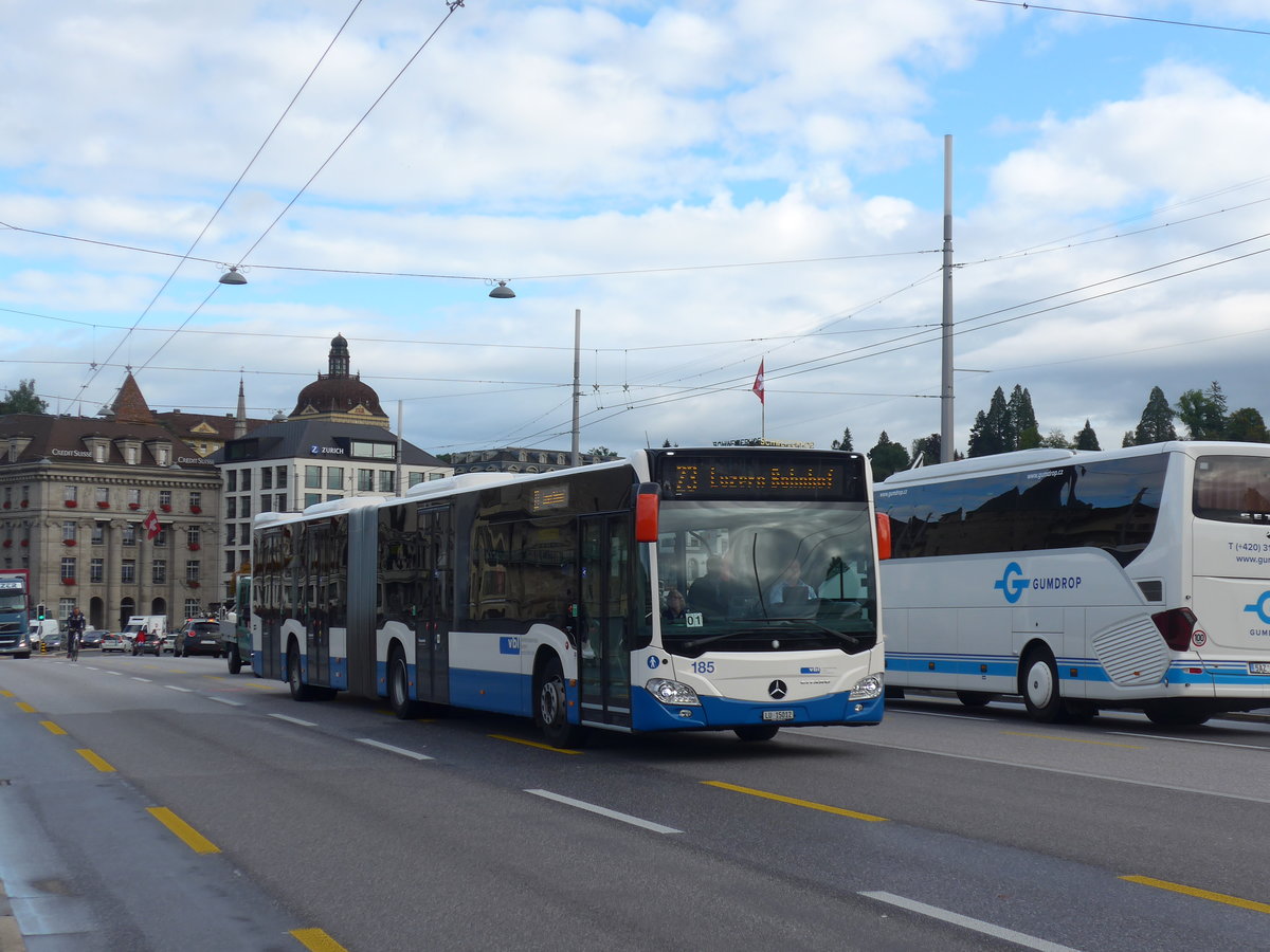 (185'136) - VBL Luzern - Nr. 185/LU 15'012 - Mercedes am 18. September 2017 in Luzern, Bahnhofbr�cke