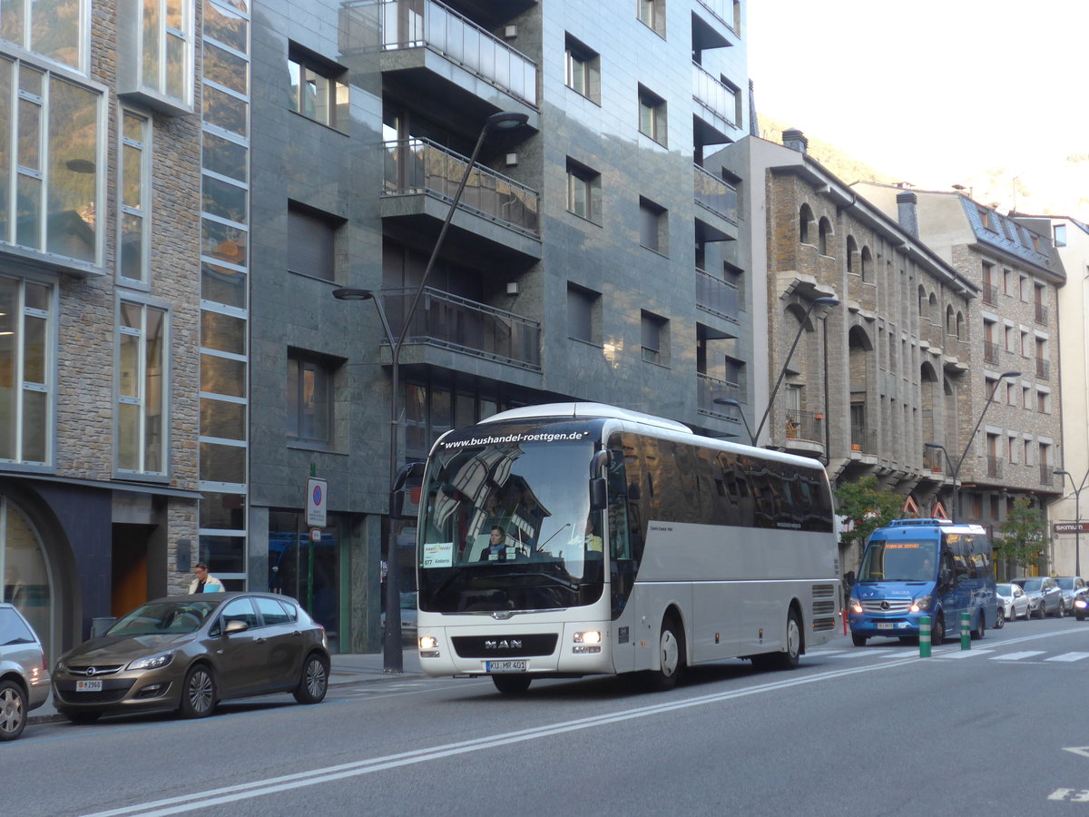 (185'455) - Aus Deutschland: R�ttgen, Untersteinach - KU-MR 401 - MAN am 28. September 2017 in La Massada, Les Entrades