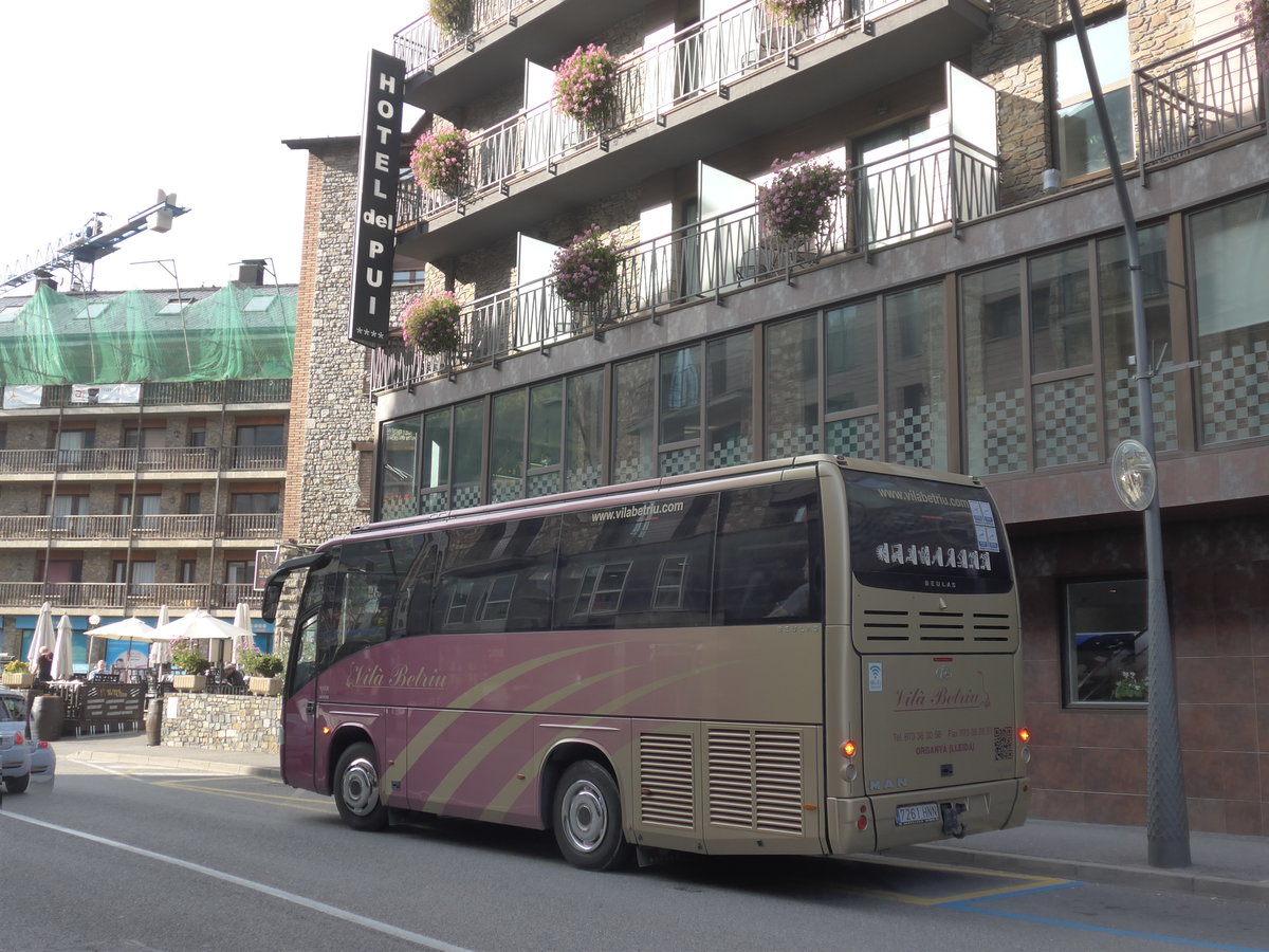 (185'560) - Aus Spanien: Vil� Betriu, Organy� 7261 HNN - MAN/Beulas am 28. September 2017 in La Massana, Hotel del Pui