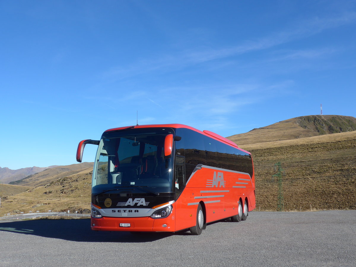 (185'614) - Aus der Schweiz: AFA Adelboden - Nr. 16/BE 21'181 - Setra am 29. September 2017 auf dem Port d'Envalira, 2408 Meter �ber Meer