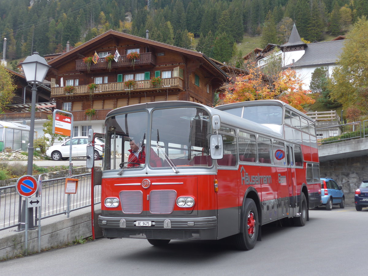 (185'812) - H�uselmann, Bern - Nr. 26/BE 9475 - FBW/Vetter-R&J Anderthalbdecker (ex AFA Adelboden Nr. 9) am 8. Oktober 2017 in Adelboden, Busstation
