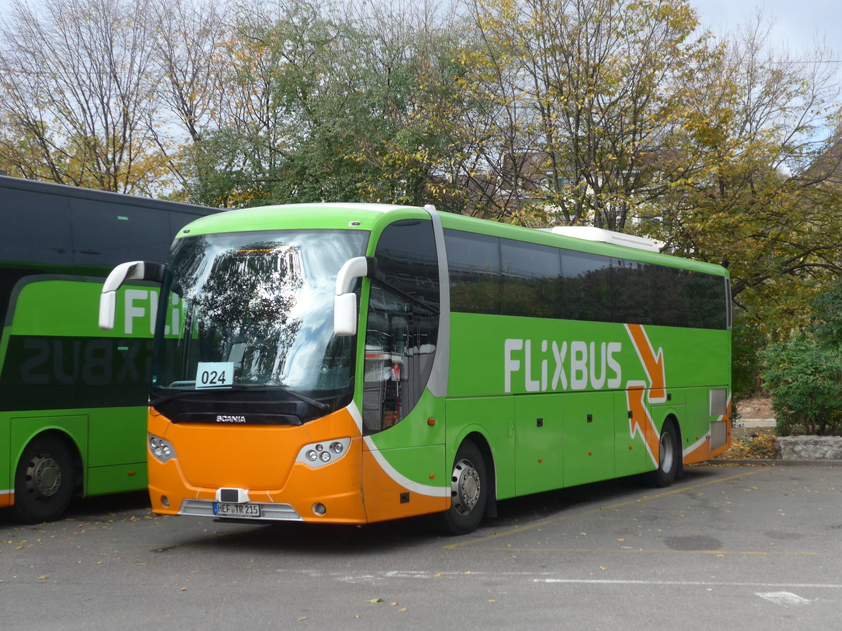 (186'152) - Aus Deutschland: K�berich, Niederaula - HEF-TR 215 - Scania am 27. Oktober 2017 in Z�rich, Sihlquai