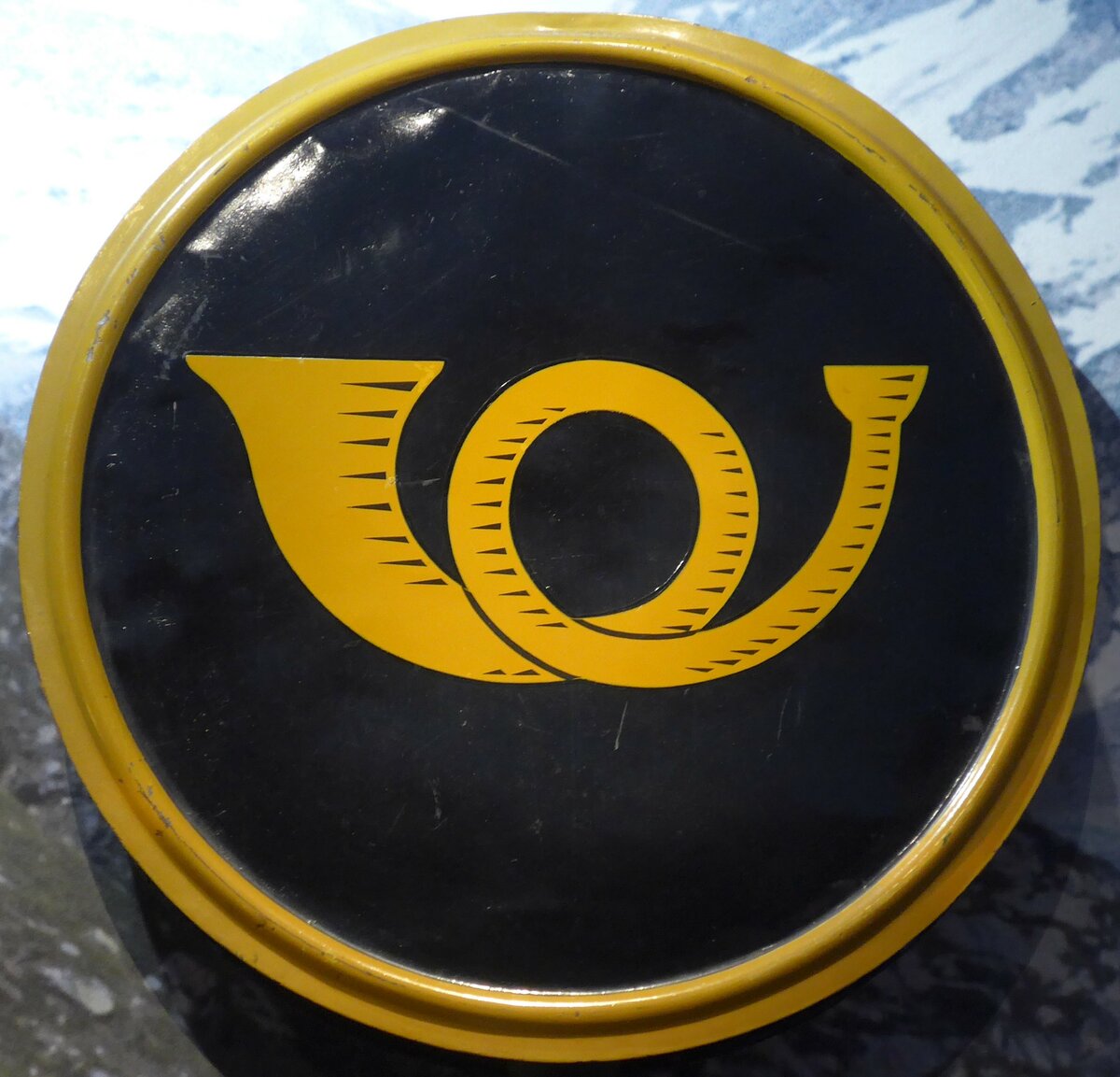 (186'547) - Altes Postautoschild am 19. November 2017 in Bern, Museum f�r Kommunikation