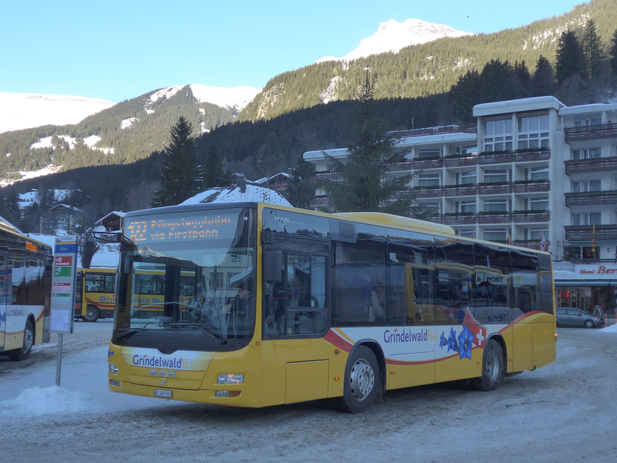 (187'289) - AVG Grindelwald - Nr. 20/BE 349'361 - MAN/G�ppel am 24. Dezember 2017 beim Bahnhof Grindelwald