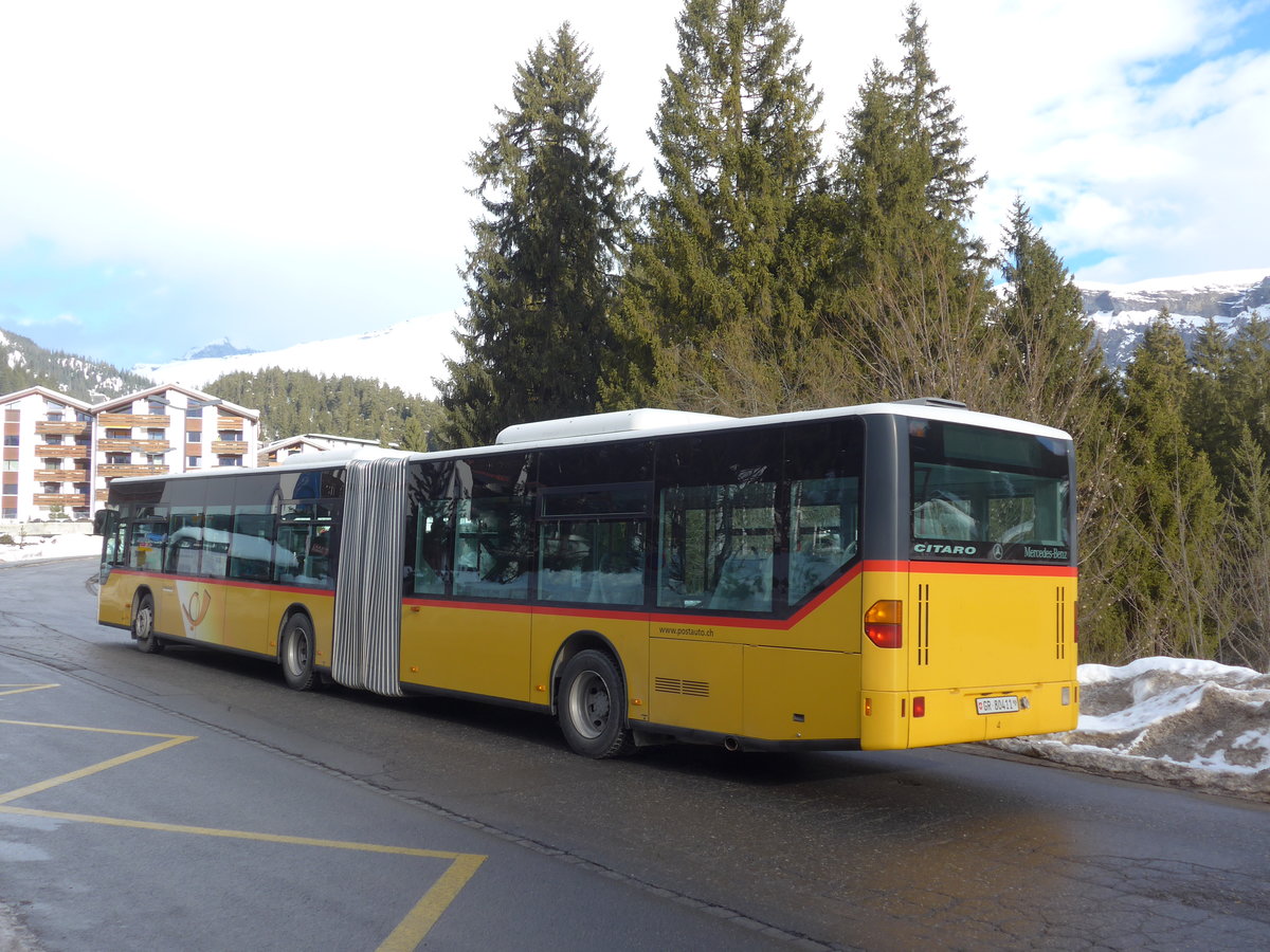 (187'360) - Stuppan, Flims - GR 80'411 - Mercedes (ex PostAuto Z�rich Nr. 80; ex Eurobus, Arbon Nr. 4) am 26. Dezember 2017 in Laax, Bergbahnen