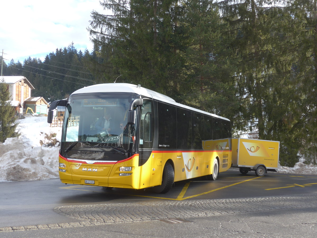 (187'363) - PostAuto Graub�nden - GR 173'201 - MAN am 26. Dezember 2017 in Laax, Bergbahnen
