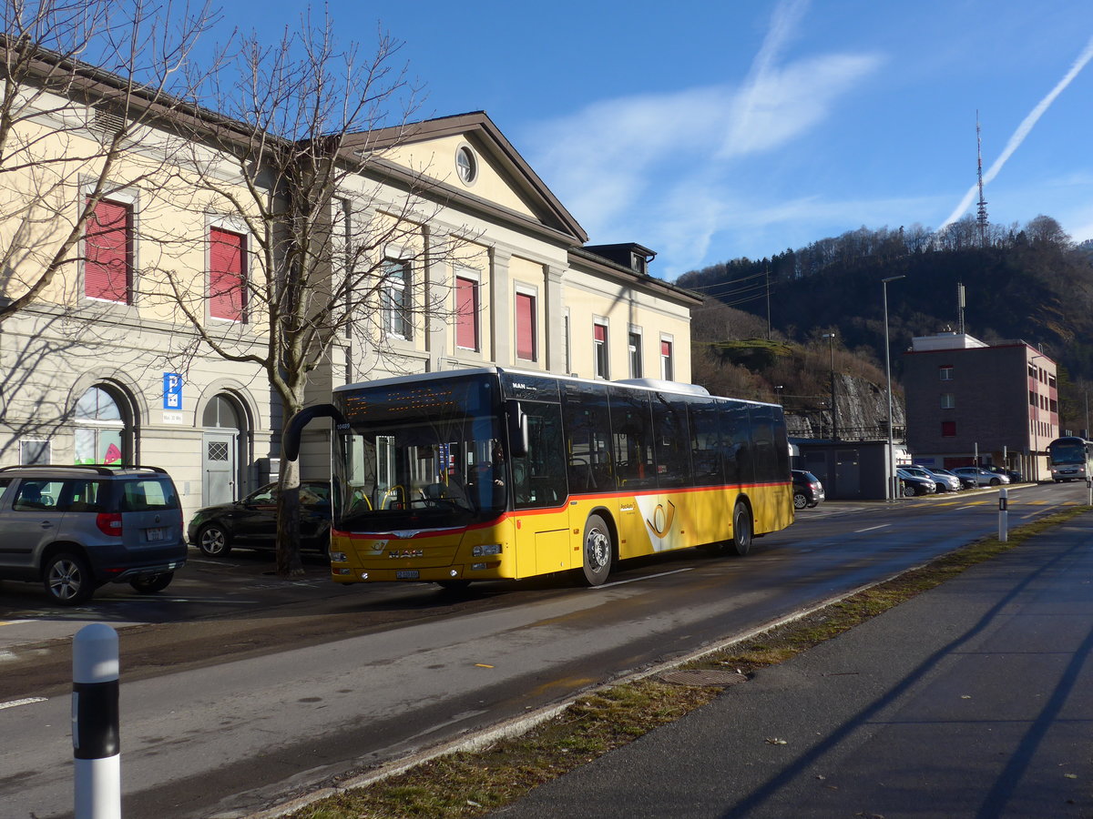 (187'524) - Kistler, Reichenburg - SZ 120'606 - MAN am 31. Dezember 2017 beim Bahnhof Ziegelbr�cke