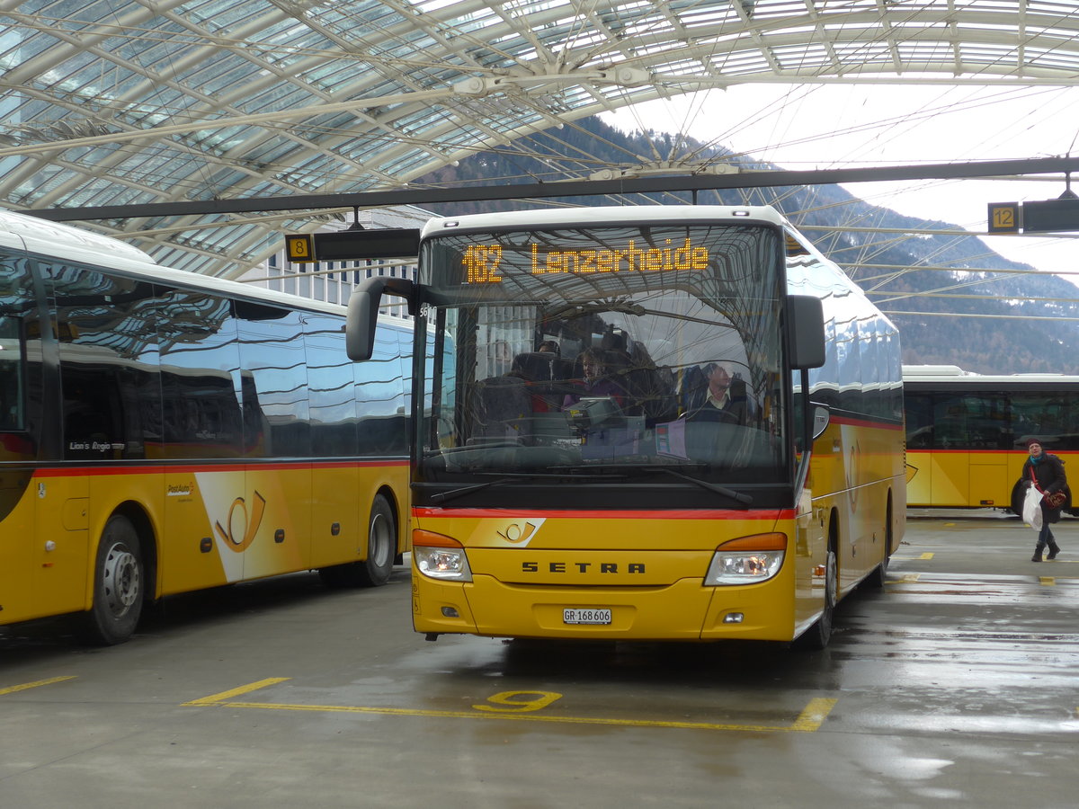(187'547) - PostAuto Graub�nden - GR 168'606 - Setra am 1. Januar 2018 in Chur, Postautostation