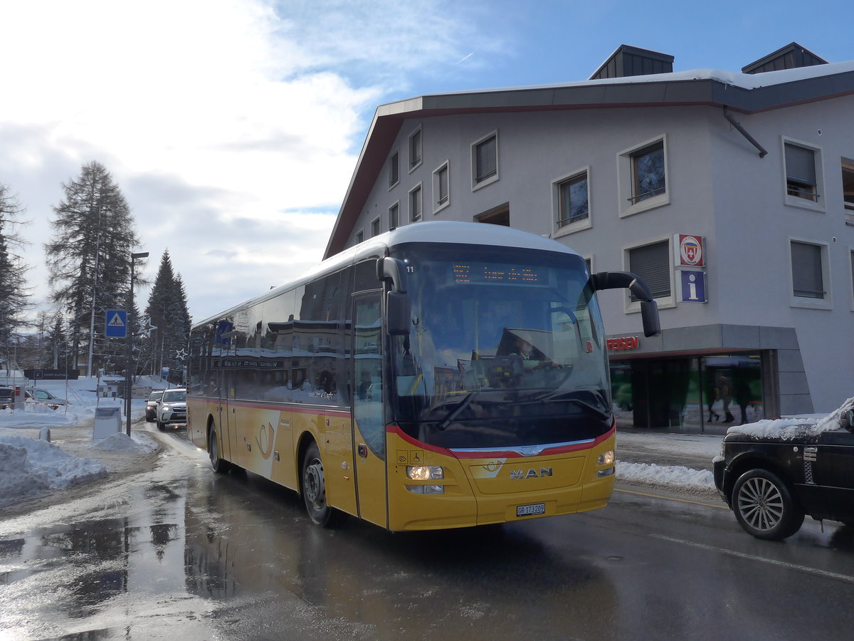 (187'564) - PostAuto Graub�nden - GR 173'209 - MAN am 1. Januar 2018 in Lenzerheide, Post