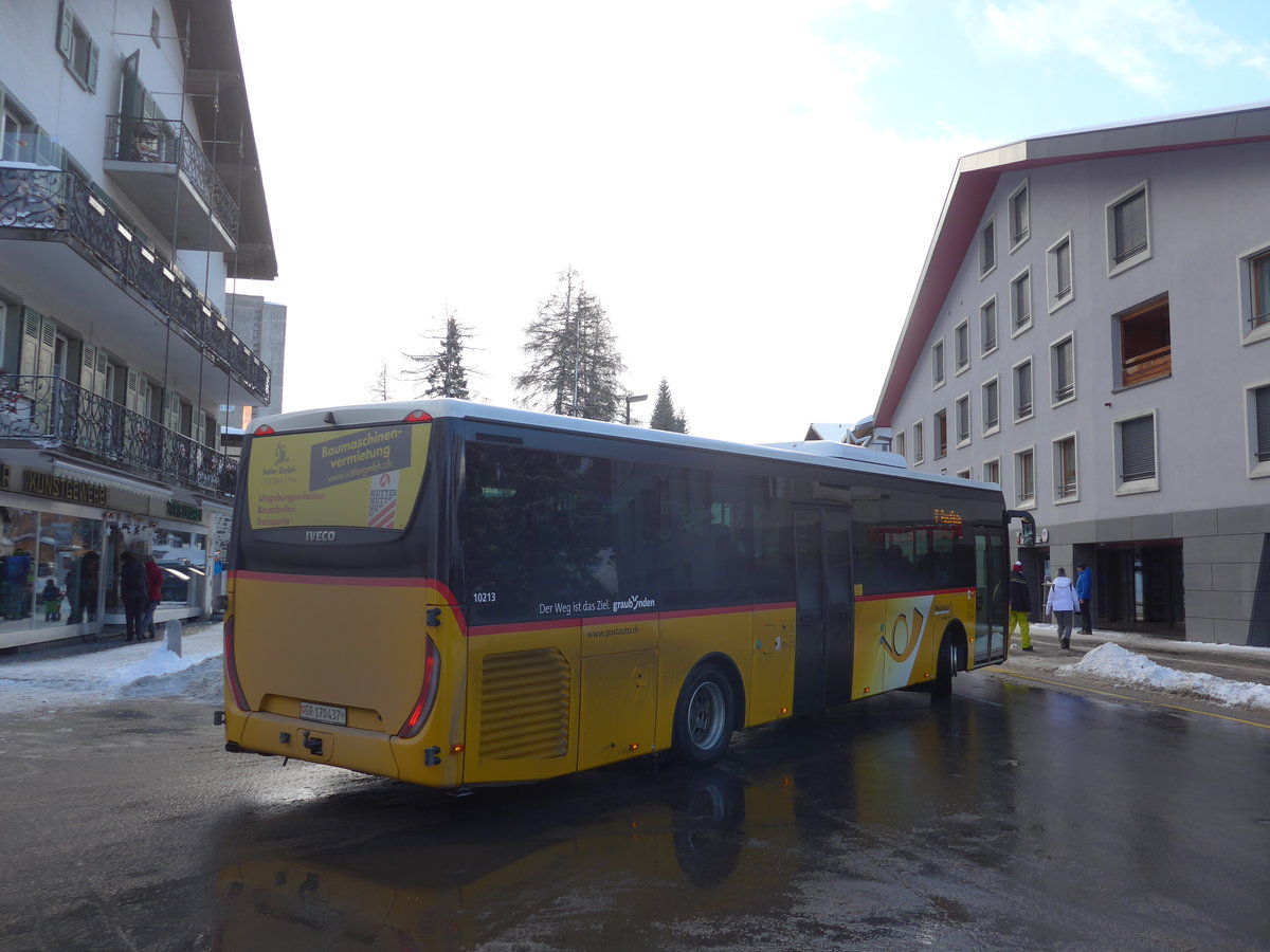 (187'570) - PostAuto Graub�nden - GR 170'437 - Iveco am 1. Januar 2018 in Lenzerheide, Post