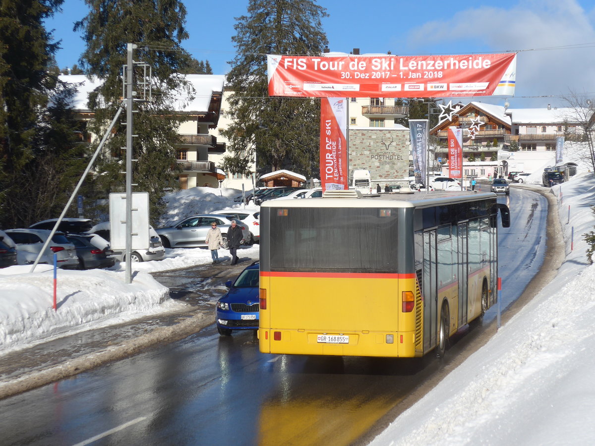 (187'583) - PostAuto Graub�nden - GR 168'855 - Mercedes (ex Vogt, Klosters Nr. 6) am 1. Januar 2018 in Valbella, Tour de Ski