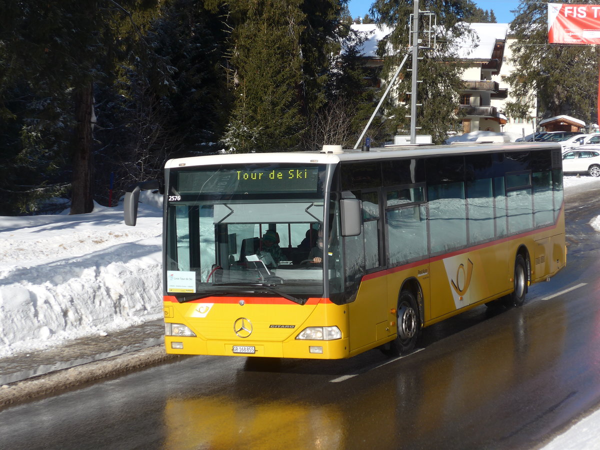 (187'586) - PostAuto Graub�nden - GR 168'855 - Mercedes (ex Vogt, Klosters Nr. 6) am 1. Januar 2018 in Valbella, Tour de Ski