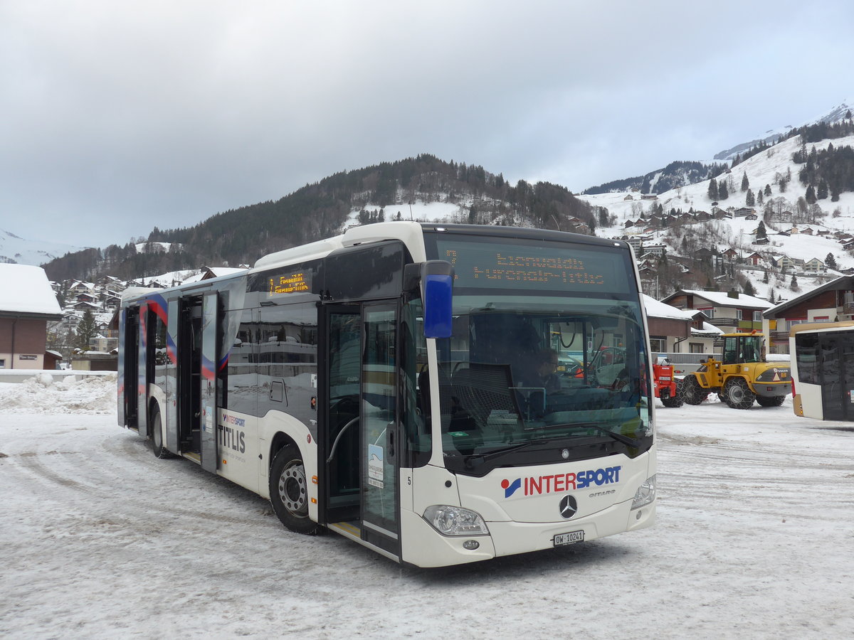 (187'621) - EAB Engelberg - Nr. 5/OW 10'241 - Mercedes (ex VZO Gr�ningen; ex Vorf�hrfahrzeug) am 2. Januar 2018 in Engelberg, Titlisbahnen