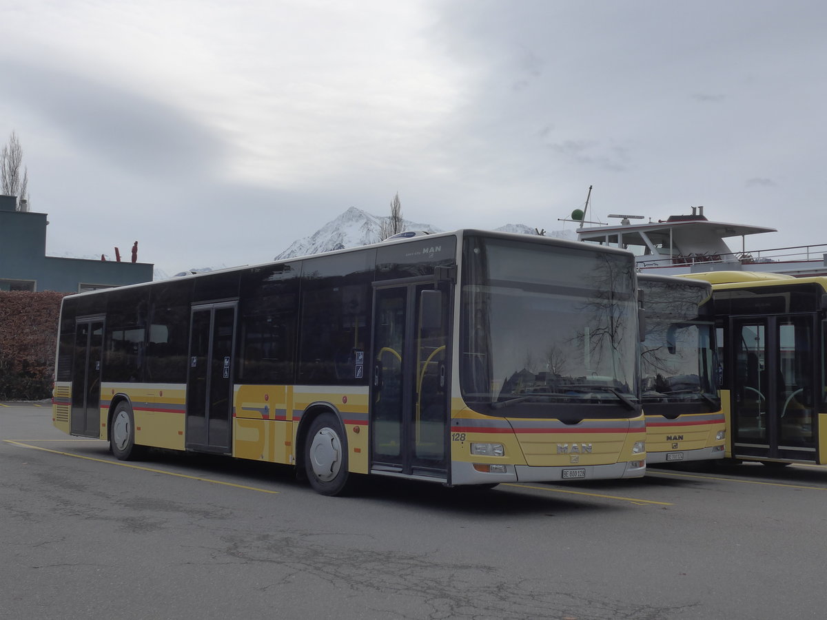 (187'659) - STI Thun - Nr. 128/BE 800'128 - MAN am 2. Januar 2018 bei der Schiffl�ndte Thun