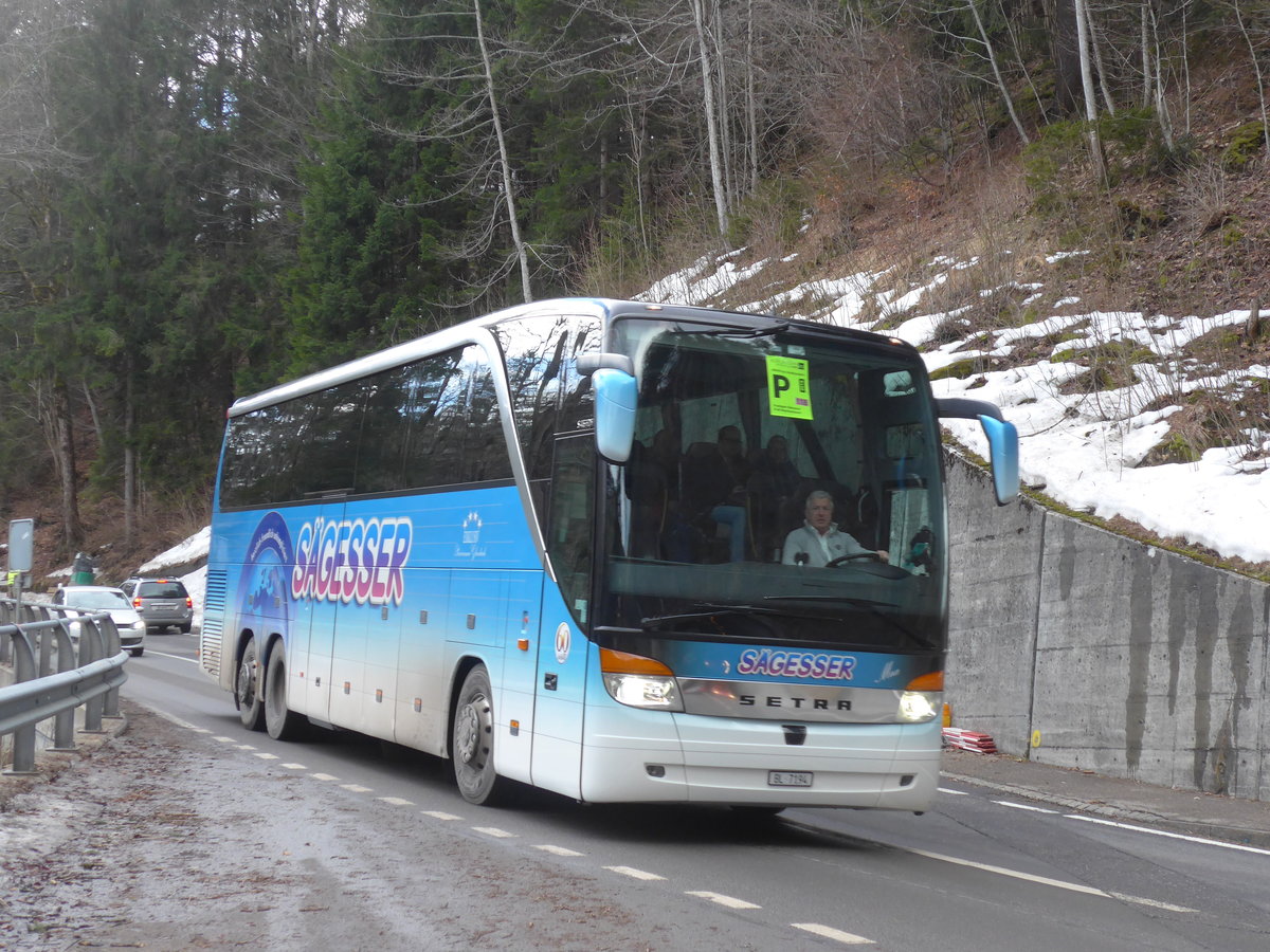 (187'865) - S�gesser, Wintersingen - Nr. 3/BL 7194 - Setra am 7. Januar 2018 in Achseten, Schmitten