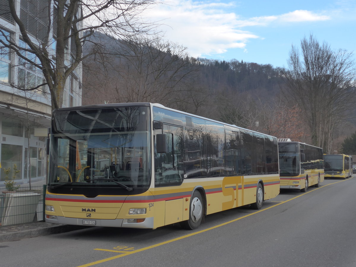 (187'885) - STI Thun - Nr. 124/BE 700'124 - MAN am 7. Januar 2018 bei der Schiffl�ndte Thun