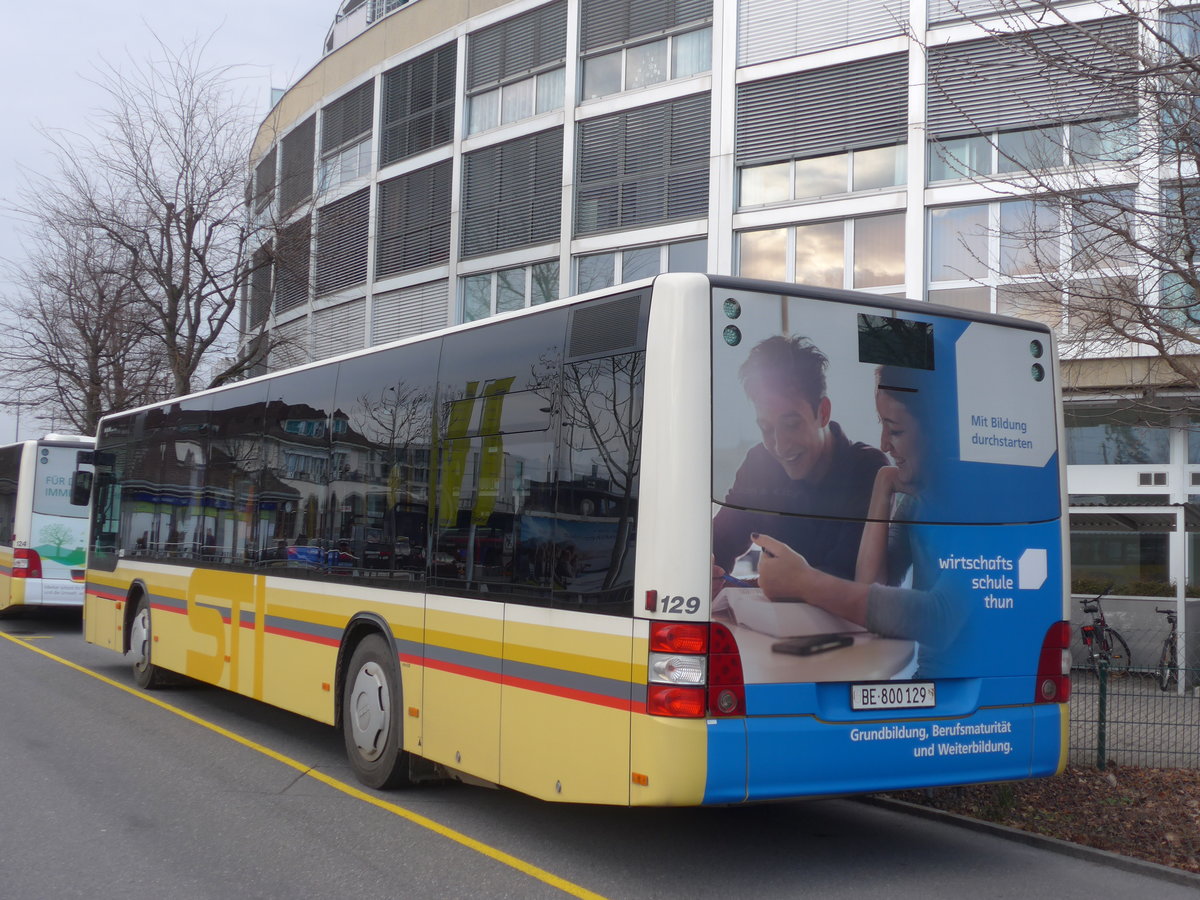 (187'887) - STI Thun - Nr. 129/BE 800'129 - MAN am 7. Januar 2018 bei der Schiffl�ndte Thun