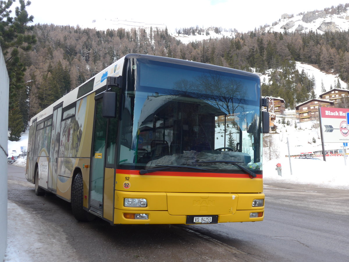 (187'917) - Buchard, Leytron - Nr. 92/VS 84'253 - MAN (ex TN Neuch�tel Nr. 224) am 14. Januar 2018 in Anz�re, T�l�cabine