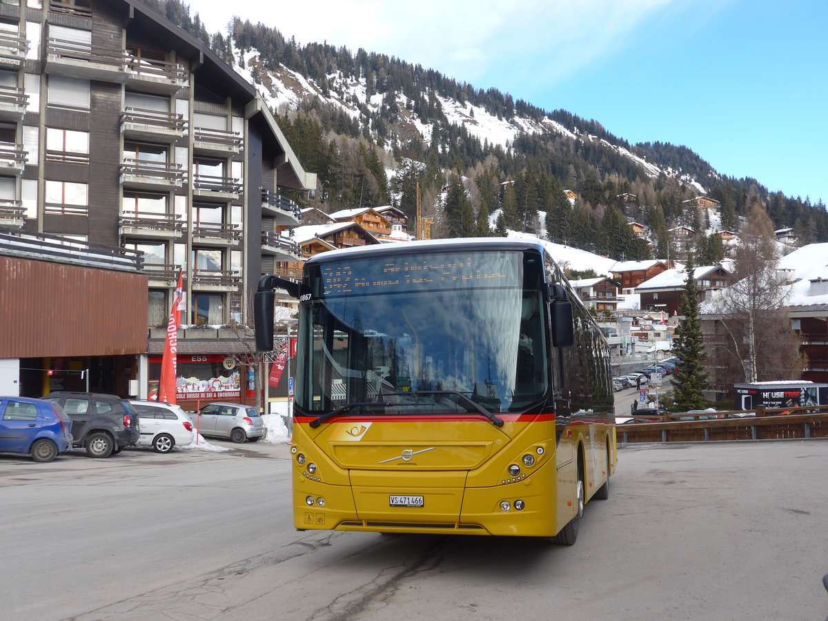 (187'923) - PostAuto Wallis - Nr. 37/VS 471'466 - Volvo am 14. Januar 2018 in Anz�re, Post