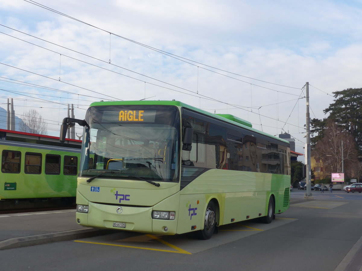 (187'957) - TPC Aigle - VD 467'725 - Irisbus am 14. Januar 2018 beim Bahnhof Aigle