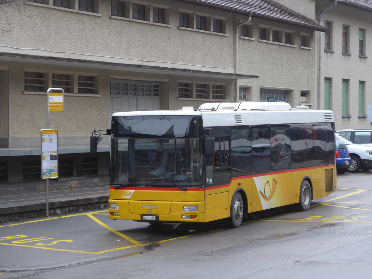 (187'983) - TPC Aigle - VS 93'610 - MAN/G�ppel (ex VD 1174) am 20. Januar 2018 beim Bahnhof St-Maurice