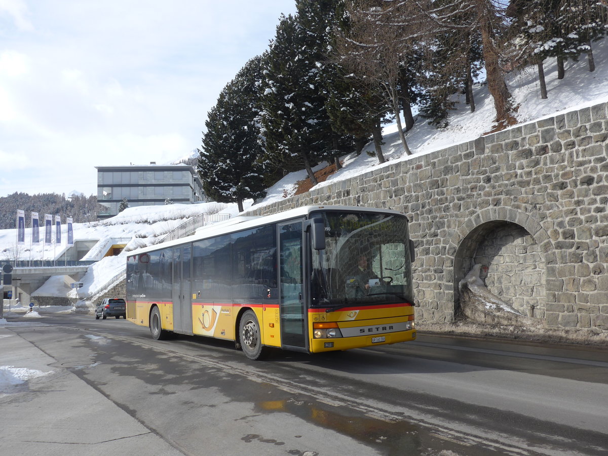 (188'127) - PostAuto Graub�nden - GR 160'388 - Setra am 3. Februar 2018 beim Bahnhof St. Moritz