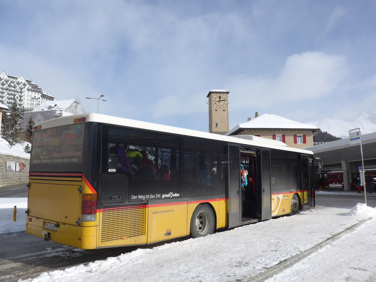 (188'128) - PostAuto Graub�nden - GR 160'388 - Setra am 3. Februar 2018 beim Bahnhof St. Moritz