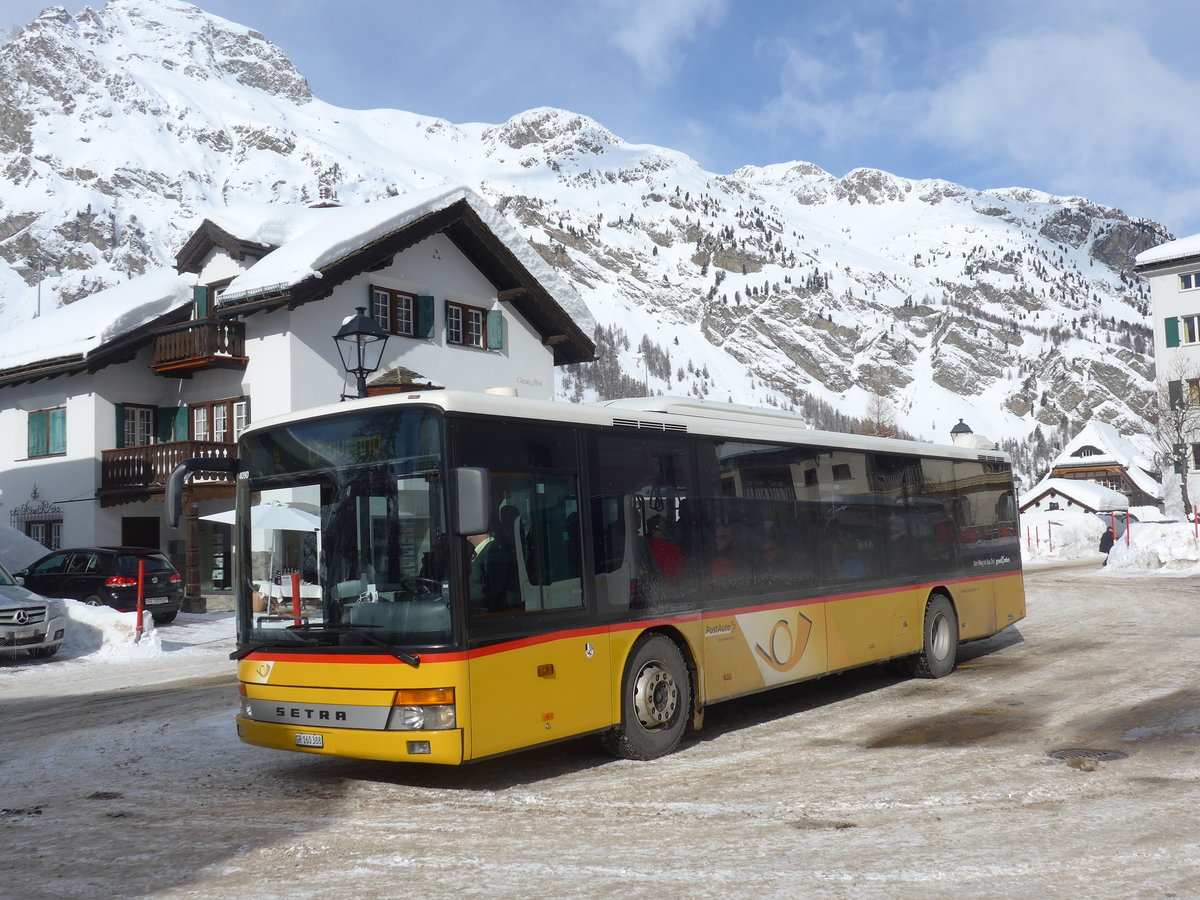 (188'129) - PostAuto Graub�nden - GR 160'388 - Setra am 3. Februar 2018 in Sils-Maria, Post