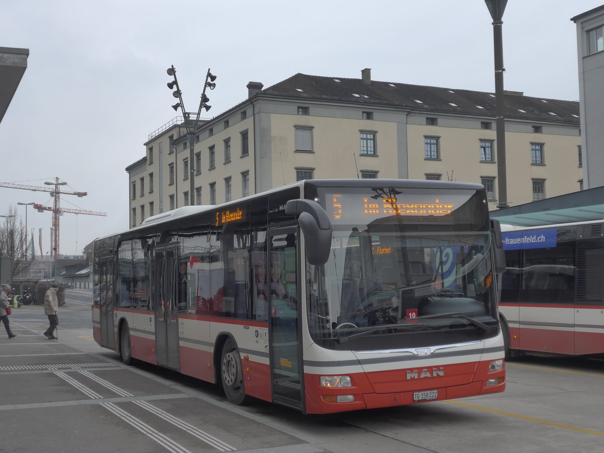 (188'302) - PostAuto Ostschweiz - TG 158'222 - MAN am 8. Februar 2018 beim Bahnhof Frauenfeld