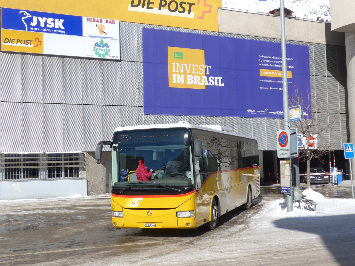 (188'529) - PostAuto Graub�nden - GR 106'554 - Irisbus am 13. Februar 2018 beim Bahnhof Davos Platz