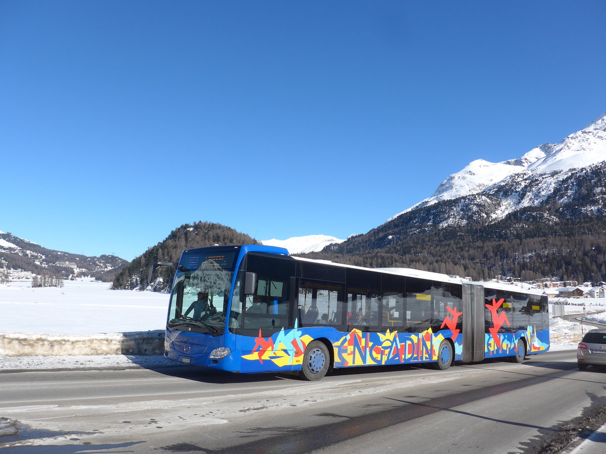 (188'534) - SBC Chur - Nr. 92/GR 156'992 - Mercedes (ex VZO Gr�ningen Nr. 151; ex Vorf�hrfahrzeug) am 13. Februar 2018 in Silvaplana, Kreisel Mitte