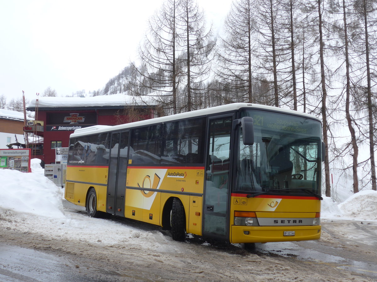 (188'763) - PostAuto Graub�nden - GR 102'346 - Setra am 16. Februar 2018 in Samnaun, Post