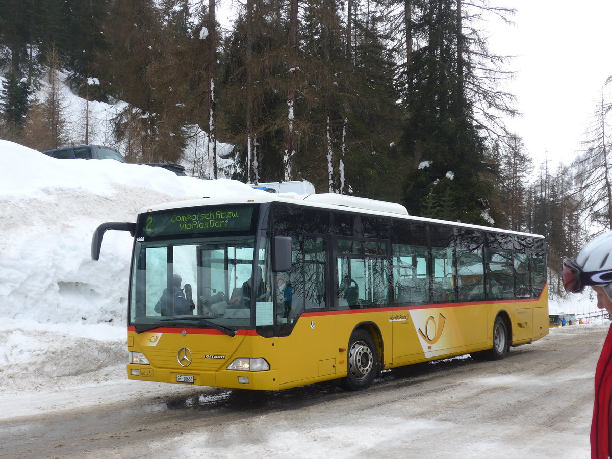 (188'786) - Jenal, Samnaun - GR 18'656 - Mercedes (ex PostAuto Graub�nden) am 16. Februar 2018 in Samnaun, Bergbahnen