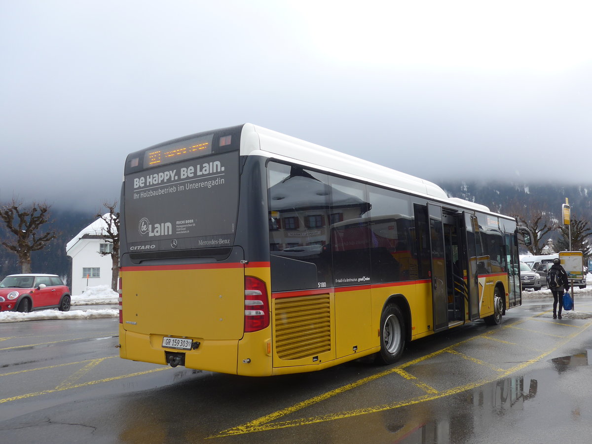 (188'811) - PostAuto Graub�nden - GR 159'303 - Mercedes am 16. Februar 2018 beim Bahnhof Scuol-Tarasp
