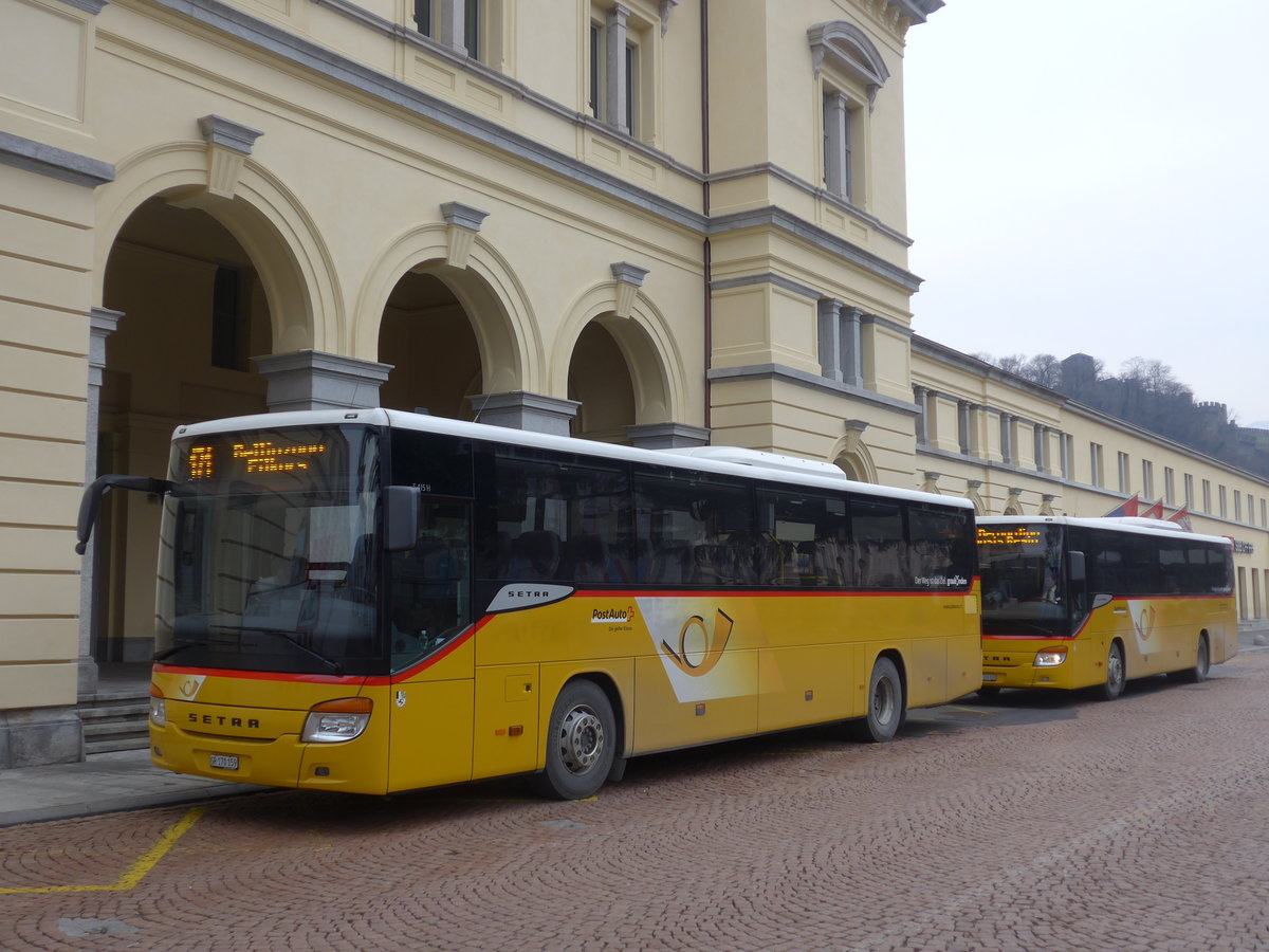 (188'857) - PostAuto Graub�nden - GR 170'159 - Setra am 17. Februar 2018 beim Bahnhof Bellinzona