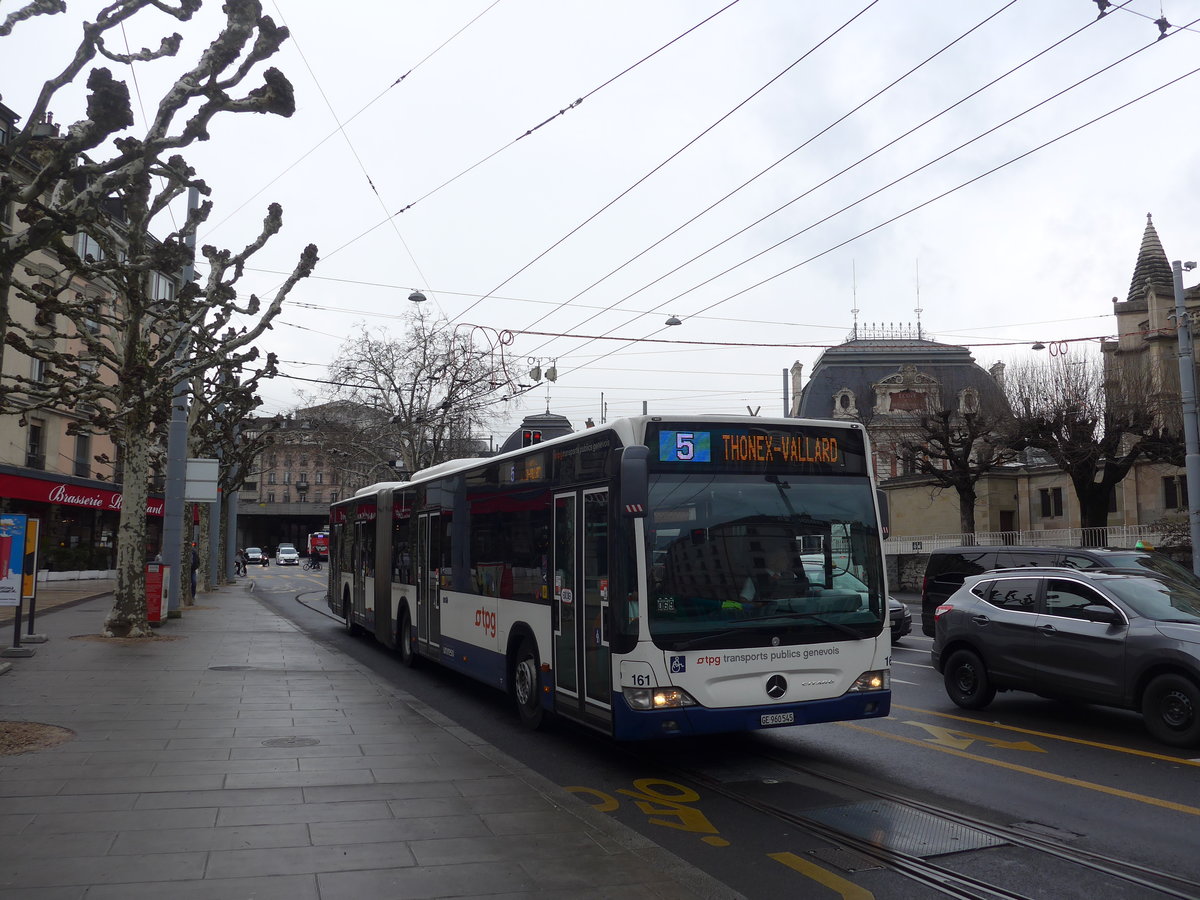 (189'137) - TPG Gen�ve - Nr. 161/GE 960'545 - Mercedes am 12. M�rz 2018 in Gen�ve, Place des Vingt-Deux-Cantons