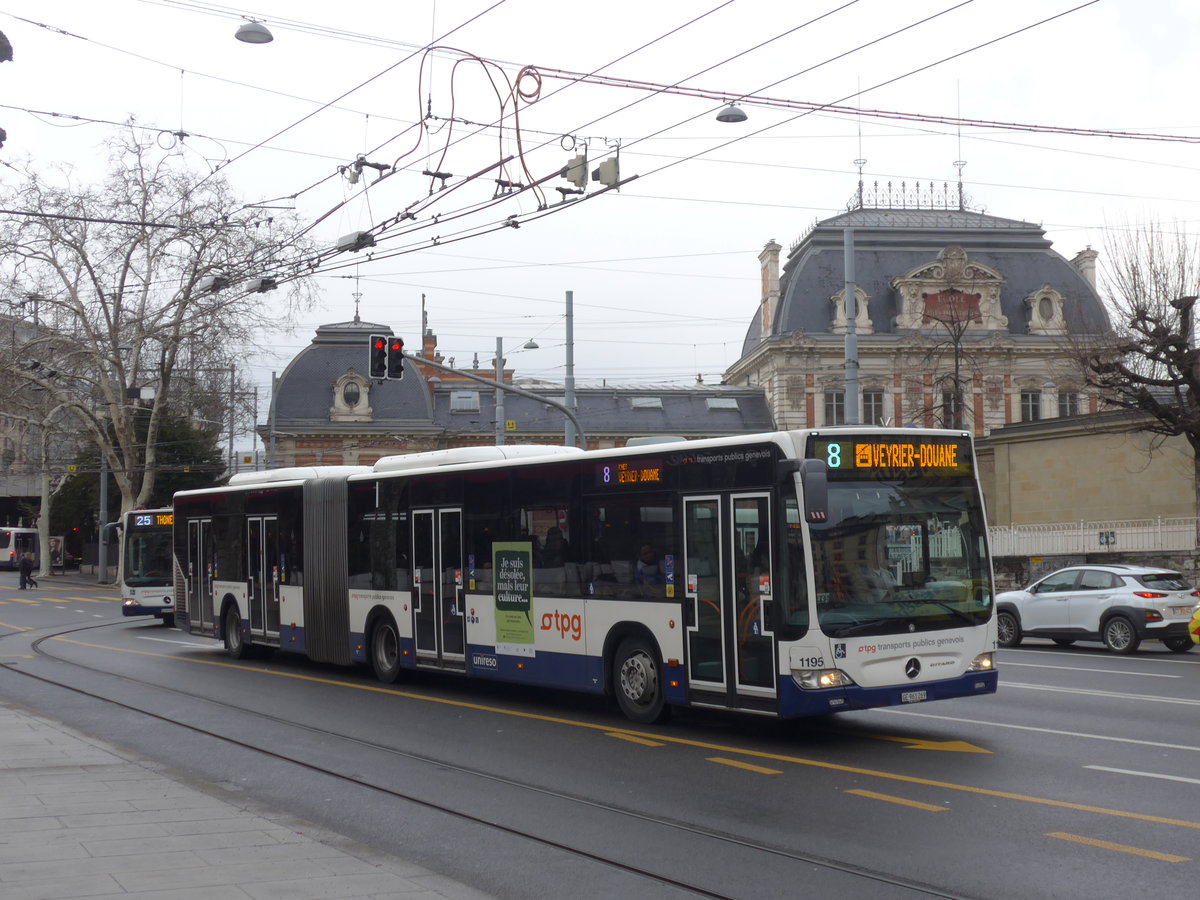 (189'140) - TPG Gen�ve - Nr. 1195/GE 961'269 - Mercedes am 12. M�rz 2018 in Gen�ve, Place des Vingt-Deux-Cantons
