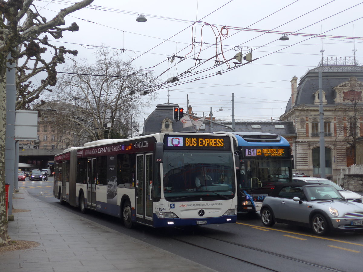 (189'162) - TPG Gen�ve - Nr. 1134/GE 960'884 - Mercedes am 12. M�rz 2018 in Gen�ve, Place des Vingt-Deux-Cantons