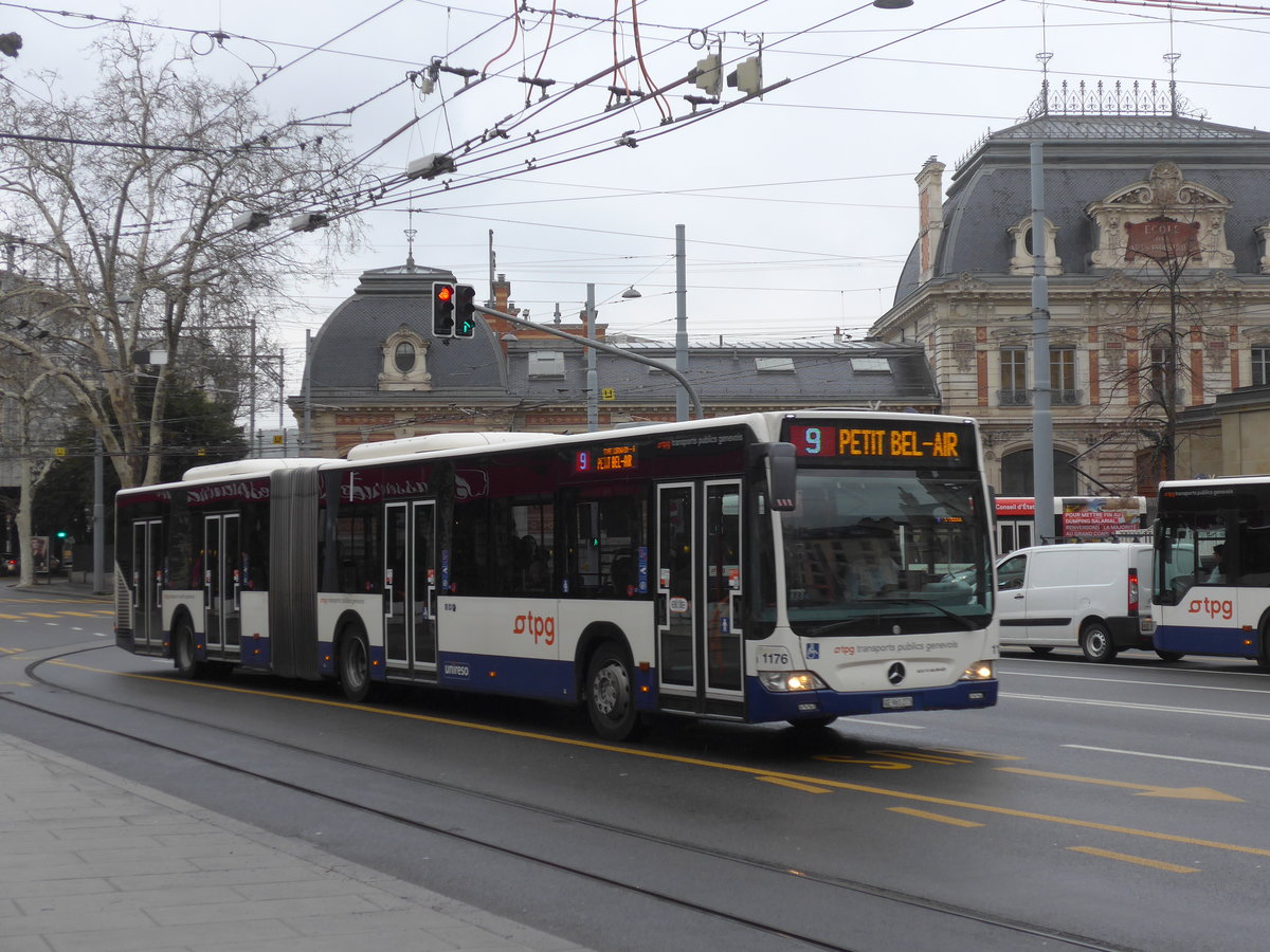 (189'166) - TPG Gen�ve - Nr. 1176/GE 961'273 - Mercedes am 12. M�rz 2018 in Gen�ve, Place des Vingt-Deux-Cantons