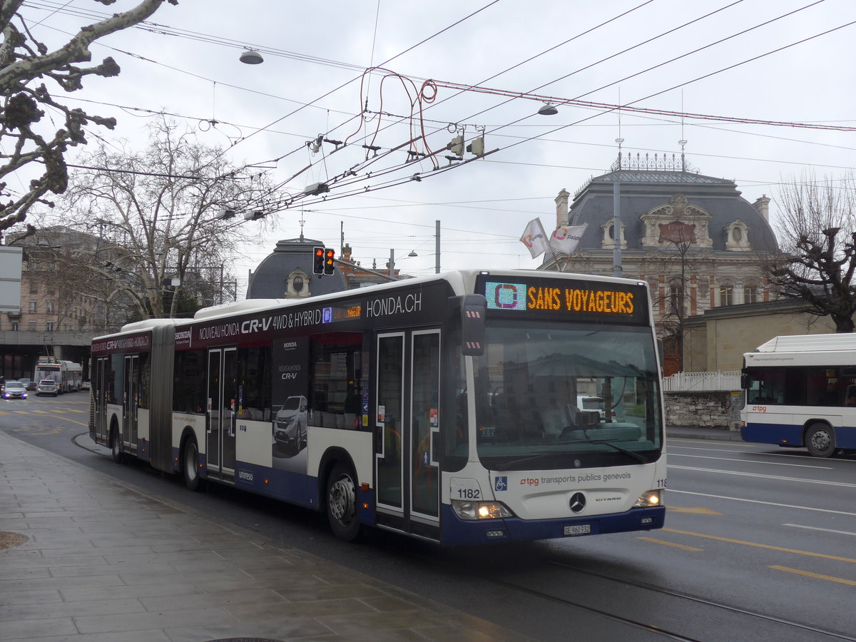 (189'170) - TPG Gen�ve - Nr. 1182/GE 960'932 - Mercedes am 12. M�rz 2018 in Gen�ve, Place des Vingt-Deux-Cantons