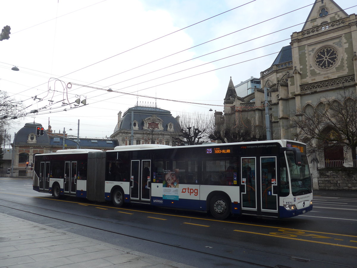 (189'175) - TPG Gen�ve - Nr. 1173/GE 960'923 - Mercedes am 12. M�rz 2018 in Gen�ve, Place des Vingt-Deux-Cantons