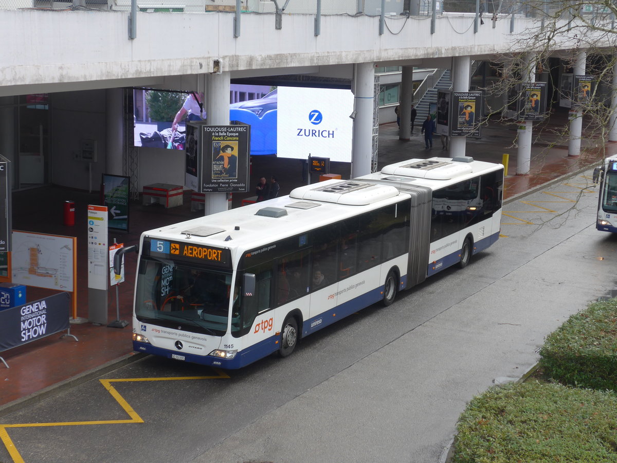 (189'208) - TPG Gen�ve - Nr. 1145/GE 960'895 - Mercedes am 12. M�rz 2018 in Gen�ve, Palexpo