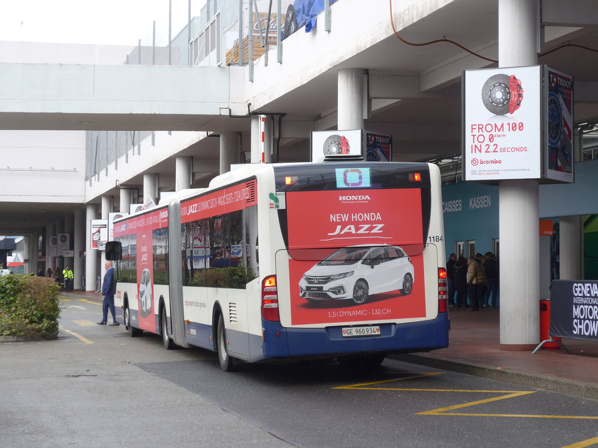 (189'264) - TPG Gen�ve - Nr. 1184/GE 960'934 - Mercedes am 12. M�rz 2018 in Gen�ve, Palexpo