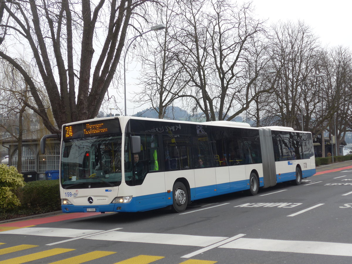 (189'415) - VBL Luzern - Nr. 159/LU 15'004 - Mercedes am 17. M�rz 2018 beim Bahnhof Luzern