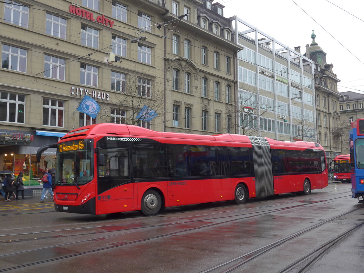 (189'448) - Bernmobil, Bern - Nr. 874/BE 832'874 - Volvo am 17. M�rz 2018 beim Bahnhof Bern