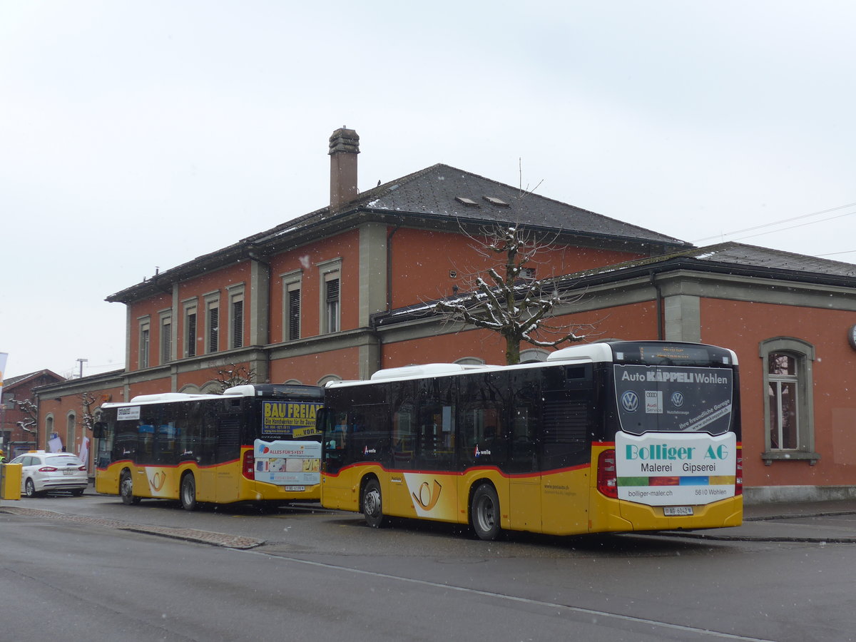 (189'524) - Geissmann, H�gglingen - AG 6042 - Mercedes am 19. M�rz 2018 beim Bahnhof Wohlen
