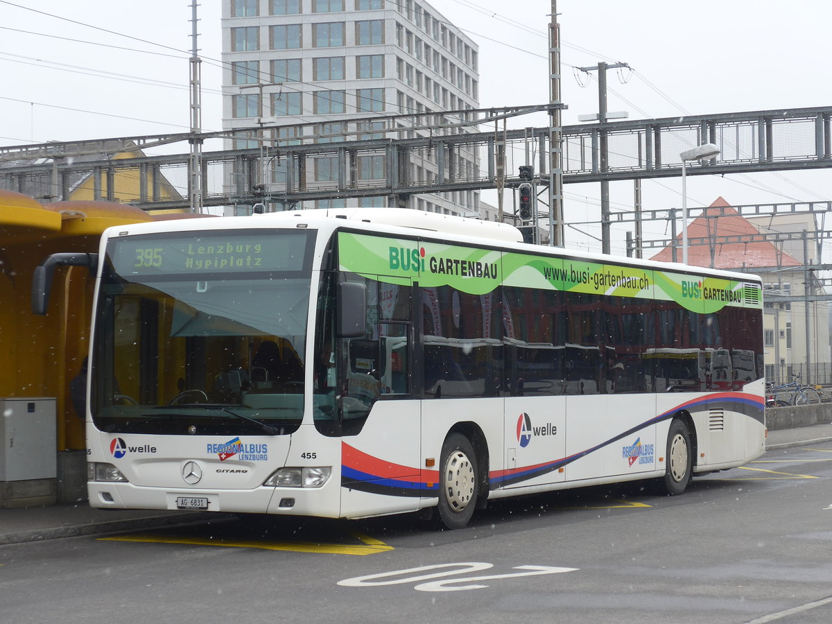 (189'548) - Knecht, Windisch - Nr. 455/AG 6831 - Mercedes am 19. M�rz 2018 beim Bahnhof Lenzburg